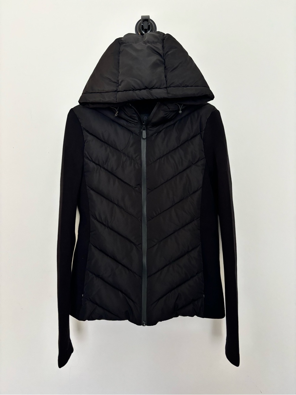 Black zHooded Quilted Jacket - Women